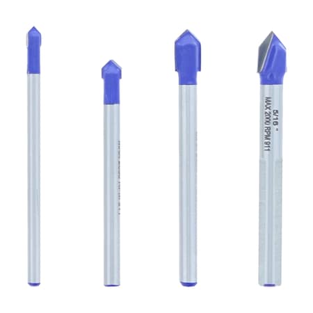 Avanti Pro Avanti Pro Carbide Tipped Glass and Tile Bit Set 3-Flat Shank 4 pc PMAGT1050-S4